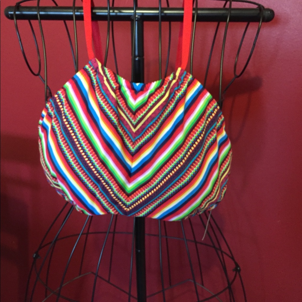 NWT High neck multicolored swim top